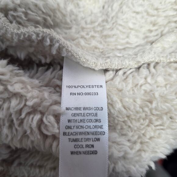 Pacsun Utility Sherpa Fuzzy Button front Shacket Cream Men's Medium - Picture 7 of 7